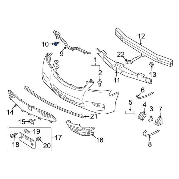 Bumper Cover Support Rail Bolt