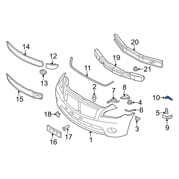 Bumper Cover Support Rail Bracket