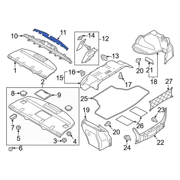 Infiniti Oe 799271ma0a - Rear Package Tray Insulator