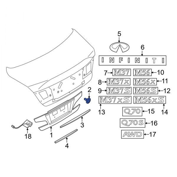 Deck Lid Finish Panel Clip