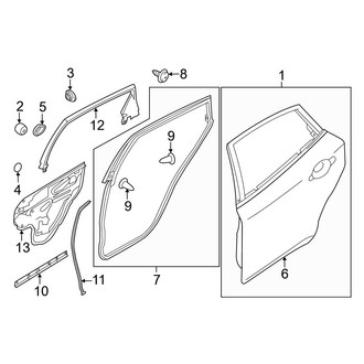 Infiniti OE - Rear Door - Door & Components (3.7 / 5.6 / Hybrid)