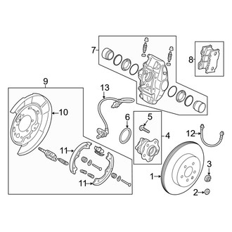 Infiniti OE - Rear Suspension - Brake Components (With Sport Brakes)