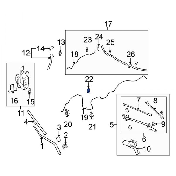 Windshield Washer Hose Clip