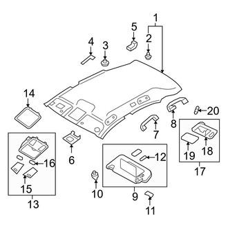 Infiniti OE - Roof - Interior Trim (W/O Sunroof)