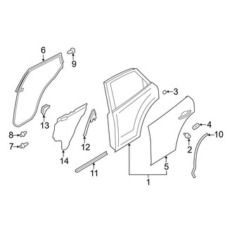 Infiniti OE - Rear Door - Door & Components