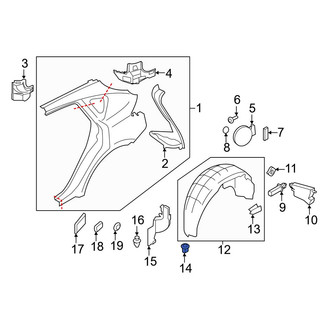 Infiniti OE - Quarter Panel Splash Shield Clip