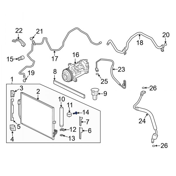 A/C Receiver Drier Bolt