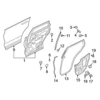 Infiniti OE - Rear Door - Door & Components