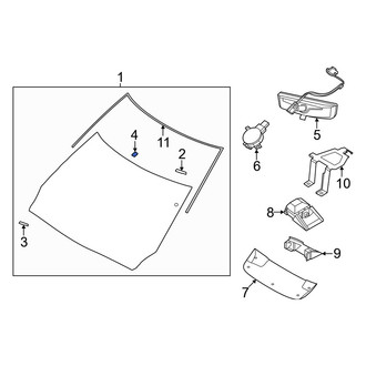 Infiniti OE - Front Interior Rear View Mirror Mounting Base