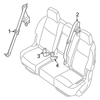 Infiniti OE - Restraint Systems - Second Row Seat Belts (W/O Captains Chairs)