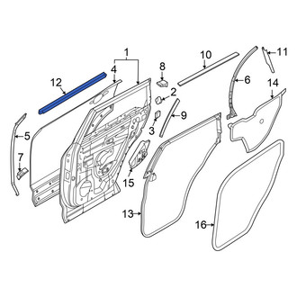Infiniti OE - Rear Left Door Window Belt Weatherstrip
