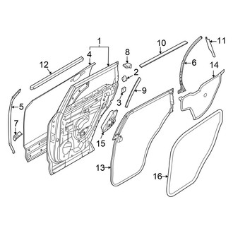 Infiniti OE - Rear Door - Door & Components