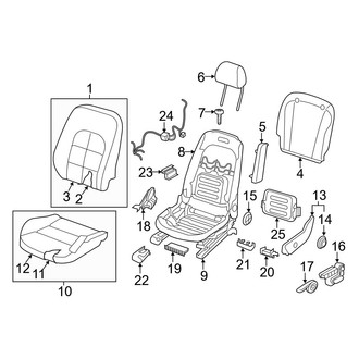 Infiniti OE - Seats & Tracks - Driver Seat Components (W/O Sport Seat), (Base / Luxury / Premium)