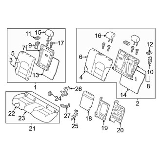 Infiniti OE - Seats & Tracks - Rear Seat Components (W/O Sport Seat), (Base / Luxury / Premium)