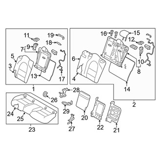 Infiniti OE - Seats & Tracks - Rear Seat Components (With Sport Seat), (Sport)