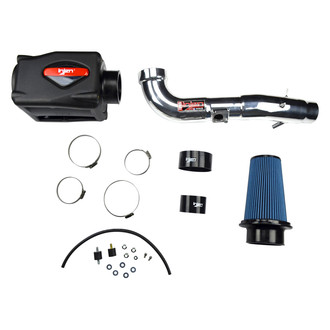 Injen® - PF Series Power-Flow Polished Silver Cold Air Intake System with Blue Filter with Rotomolded Air Filter Housing