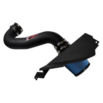 Injen® - PF Series Power-Flow Wrinkle Black Cold Air Intake System with Blue Filter with Heat Shield
