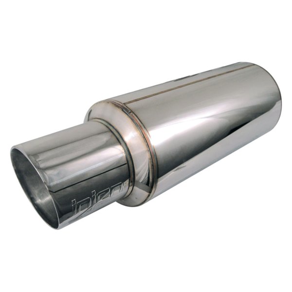 Injen® - Stainless Steel Silver Exhaust Muffler with Stainless Steel Resonated Rolled Tip