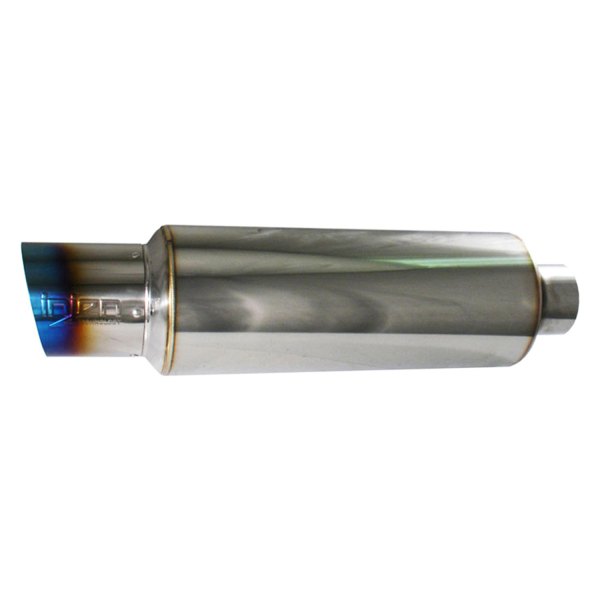 Injen® - Stainless Steel Silver Exhaust Muffler with Titanium Burnt and Rolled Tip