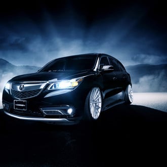 Chrome Vossen Wheels on Gloss Black Acura MDX - Photo by Vossen