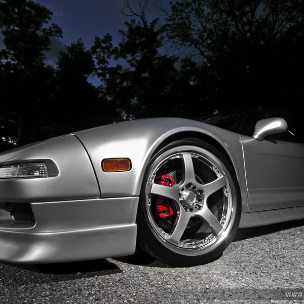 Aftermarket Front Lip on Silver Acura NSX - Photo by dan kinzie
