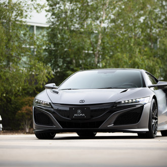Custom Front Bumper on Gray Acura NSX - Photo by Vossen