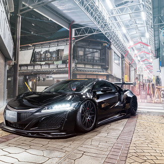 Exotic Doesn't Get Better than Black Debadged Acura NSX with Liberty Walk Body Kit