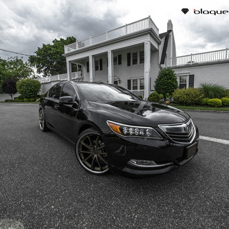 Aftermarket LED Headlights on Black Acura RLX - Photo by Blaque Diamond