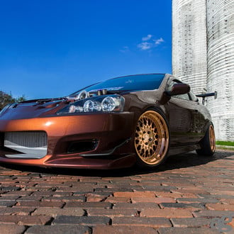 Orange Acura RSX with Carbon Fiber Canards - Photo by Avant Garde Wheels