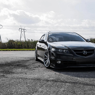 Stanced Acura TL With a Front Bumper Lip - Photo by Vossen