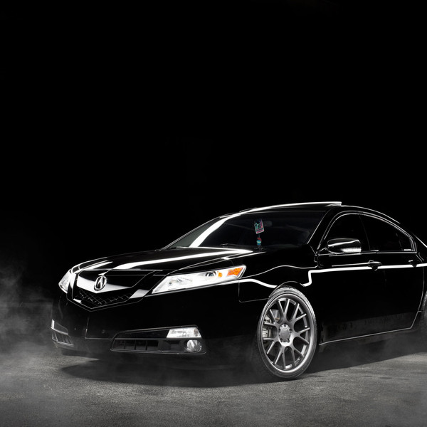 Gloss Black Acura TL with Custom Front Bumper - Photo by Vossen