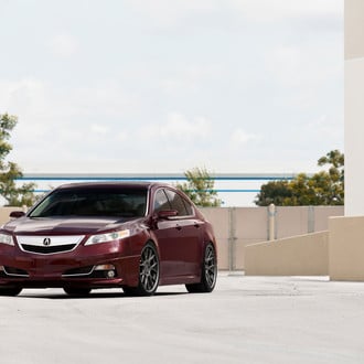 Red Acura TL with Chrome Grille - Photo by Vossen