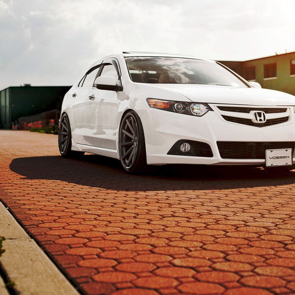 White Honda Accord with Custom Grille Overlay - Photo by Vossen