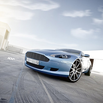 Light Blue Aston Martin DB9 with Custom Headlights - Photo by ADV.1