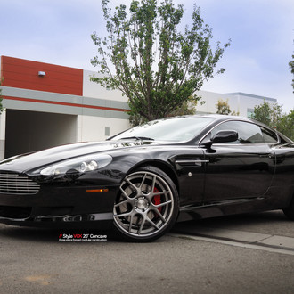 Chrome Billet Grille on Black Aston Martin DB9 - Photo by Vellano