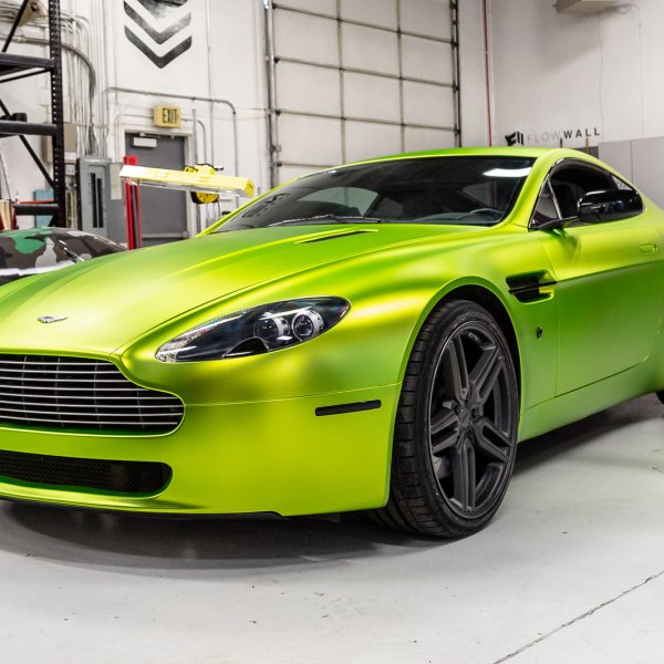 Lime Green Aston Martin Vantage with Chrome Billet Grille - Photo by Vossen
