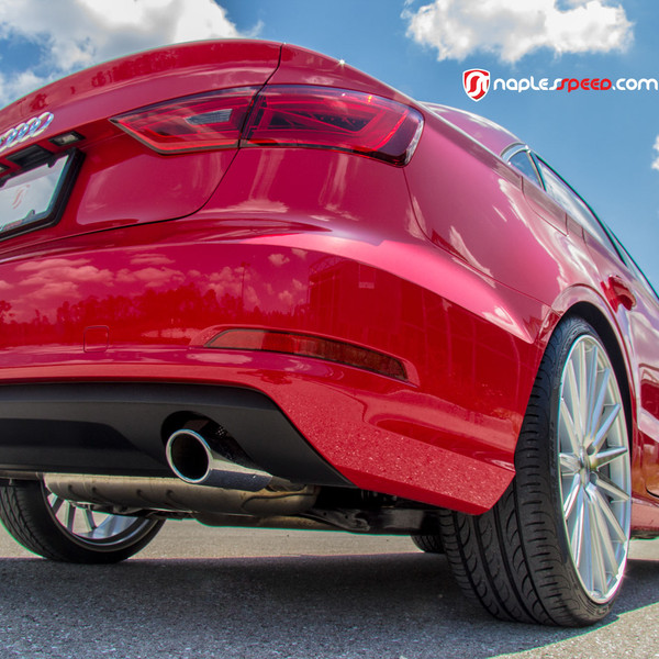 Aftermarket Rear Diffuser on Red Audi A3 - Photo by Vossen