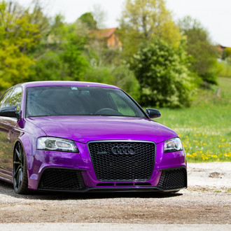 Stanced Out Purple Audi A3 Enhanced by Aftermarket Parts