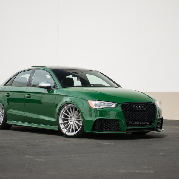Green Audi A3 with Blacked Out Grille - Photo by Avant Garde Wheels