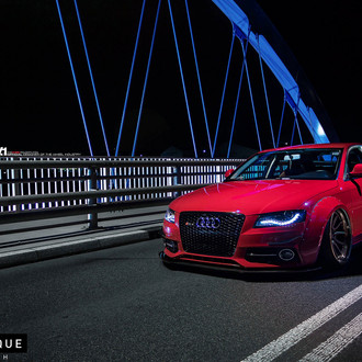 Slammed Widebody Audi A4 on ADV.1 Wheels and Air Suspension - Photo by ADV.1