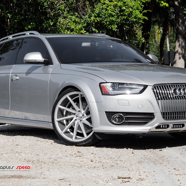 Silver Audi A4 with Custom Polished Grille - Photo by Vossen