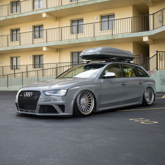 Gray Audi A4 with Black Mesh Grille - Photo by Rotiform