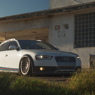 Custom White Audi A4 with Chrome Grille - Photo by Rotiform