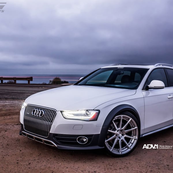 White Audi A4 with Custom DRL Headlights - Photo by ADV.1