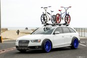 Car Enthusiasts Dream: White Audi A4 Wagon with Bike Rack