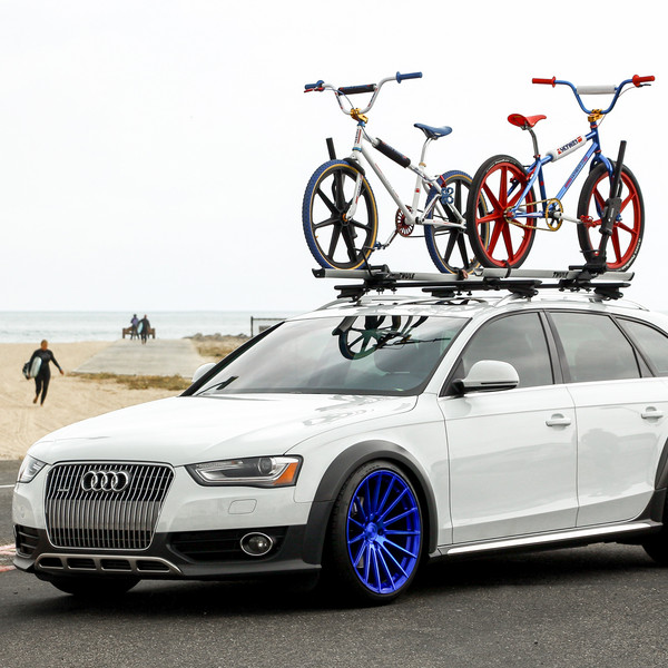 White Audi A4 Wagon with Bike Rack - Photo by Avant Garde Wheels
