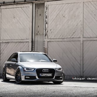 Custom Headlights on Gray Audi A4 - Photo by Blaque Diamond