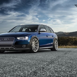 Blue Audi A4 with Chrome Billet Grille - Photo by Vorstiner