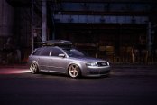 Customized Gray Audi A4 Carrying Thule Roof Rack