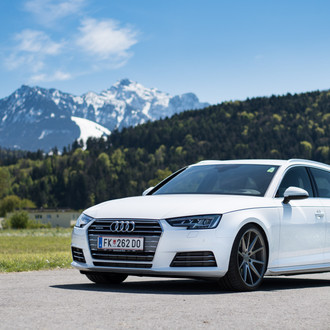 White Audi A4 Quattro - Photo by Vossen